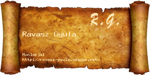 Ravasz Gyula névjegykártya